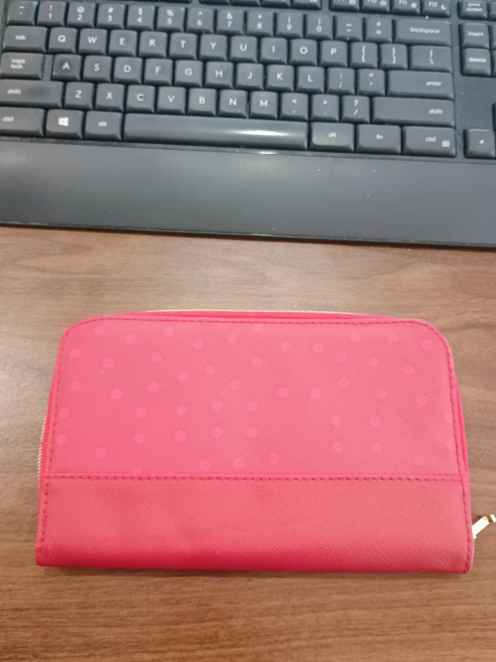 Isaac Mizrahi Pink Polka Dot Makeup Brush Case